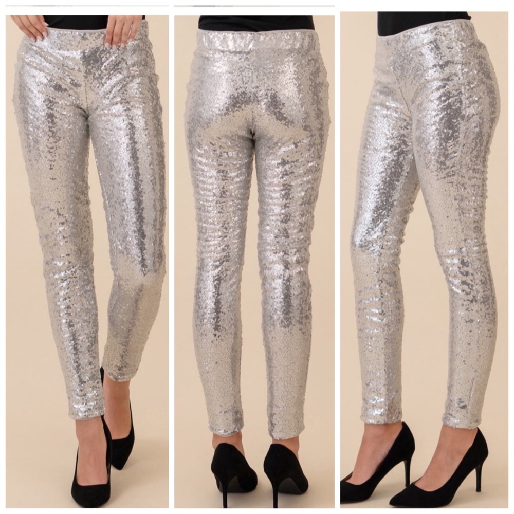 Sequin Skinny Pants - Picture 2 of 7